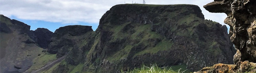 View to Klif from Heimaklettur, Heimaey, Vestmannaeyjar, Iceland
